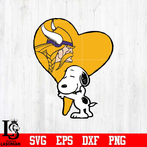 Minnesota Vikings Snoopy heart svg eps dxf png file