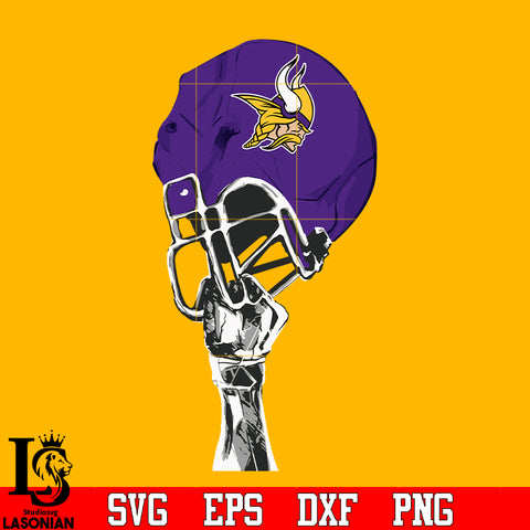 Minnesota Vikings hand helmet svg eps dxf png file.