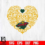 Minnesota Wild heart svg dxf eps png file