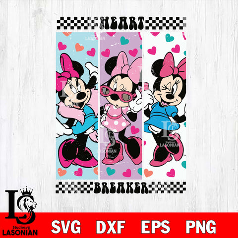 Minnie Mouse valentine's day svg , Heart Breaker valentine's day svg eps dxf png file, digital download