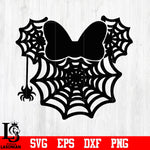 Minnie spider web, Disney Halloween svg,eps,dxf,png file