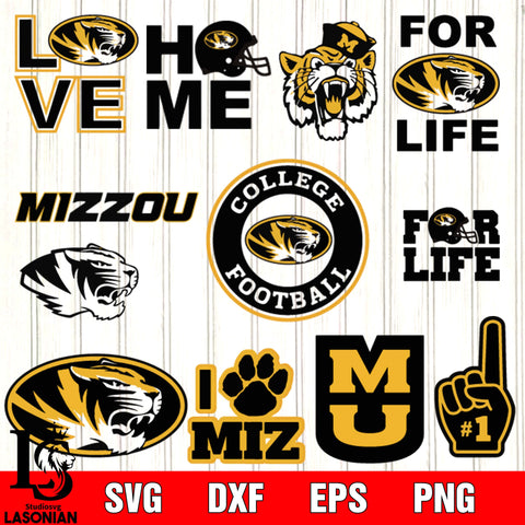 Bundle Logo Missouri Tigers  football svg eps dxf png file