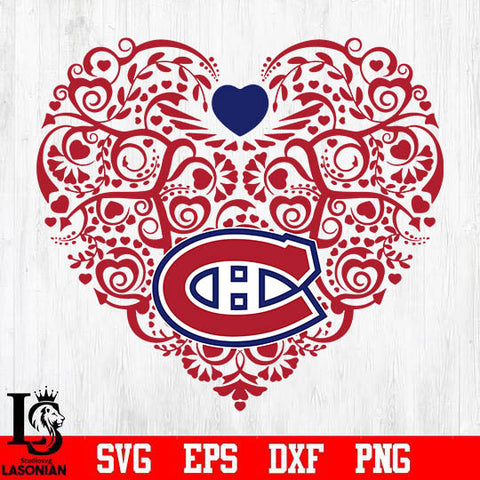 Montreal Canadiens heart svg dxf eps png file