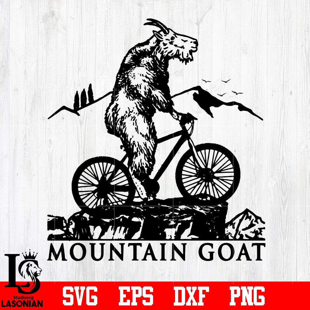 Mountain Bike Mountain Goat Riding Bicycle Cycling svg eps dxf png fil ...