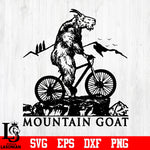 Mountain Bike Mountain Goat Riding Bicycle Cycling svg eps dxf png file