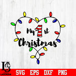 My first Christmas , Reindeer Head Svg Dxf Eps Png file