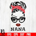 NANA svg,Granny Christmas,Mimi Face Glasses,Grandma Birthday svg eps dxf png file
