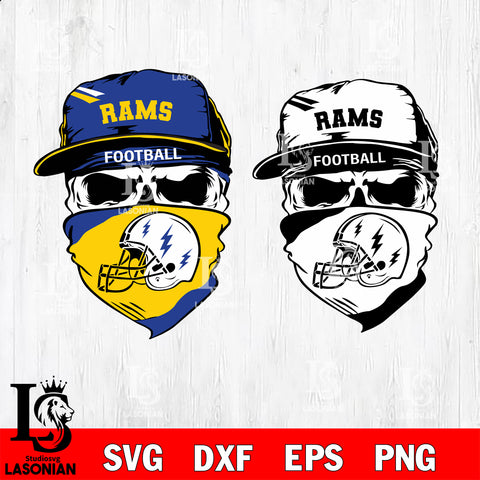 Los Angeles Rams Skull svg,eps,dxf,png file , digital download