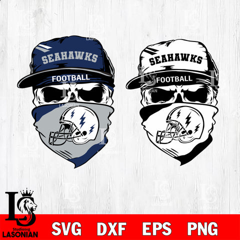 Seattle Seahawks Skull svg,eps,dxf,png file , digital download