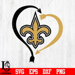New Orleans Saints Heart, logo New Orleans Saints Svg Eps Dxf Png file
