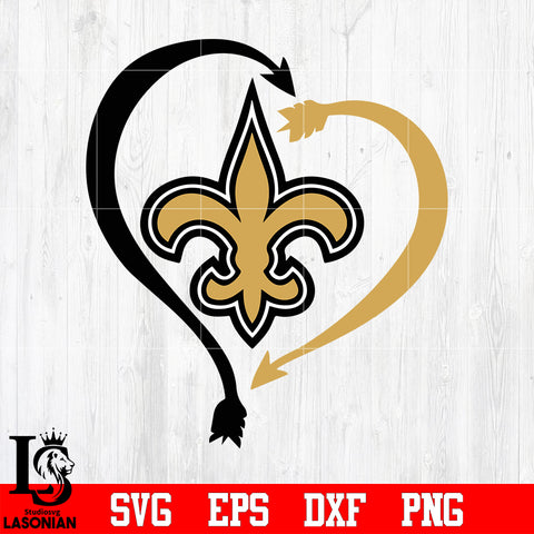 New Orleans Saints Heart, logo New Orleans Saints Svg Eps Dxf Png file