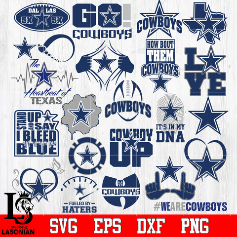 Dallas Cowboys Bundle, bundle Nfl, Bundle sport Digital Cut Files Svg Dxf Eps Png file
