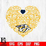 Nashville Predators heart svg dxf eps png file