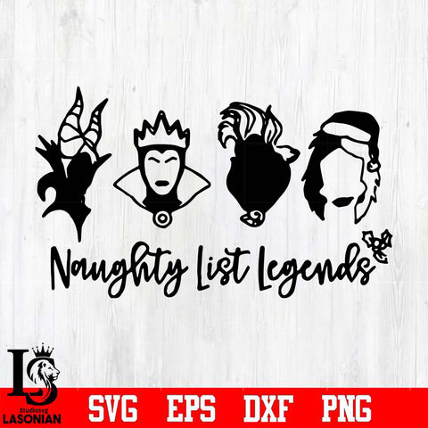 Naughty list legends svg, png, dxf, eps digital file
