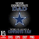 Never Underestimate A Dad Who Is Also A Dallas Cowboys fan Svg Dxf Eps Png file Svg Dxf Eps Png file