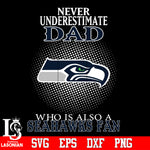 Never Underestimate A Dad Who Is Also A Seattle Seahawks fan Svg Dxf Eps Png file Svg Dxf Eps Png file