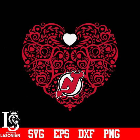 New Jersey Devils heart svg dxf eps png file