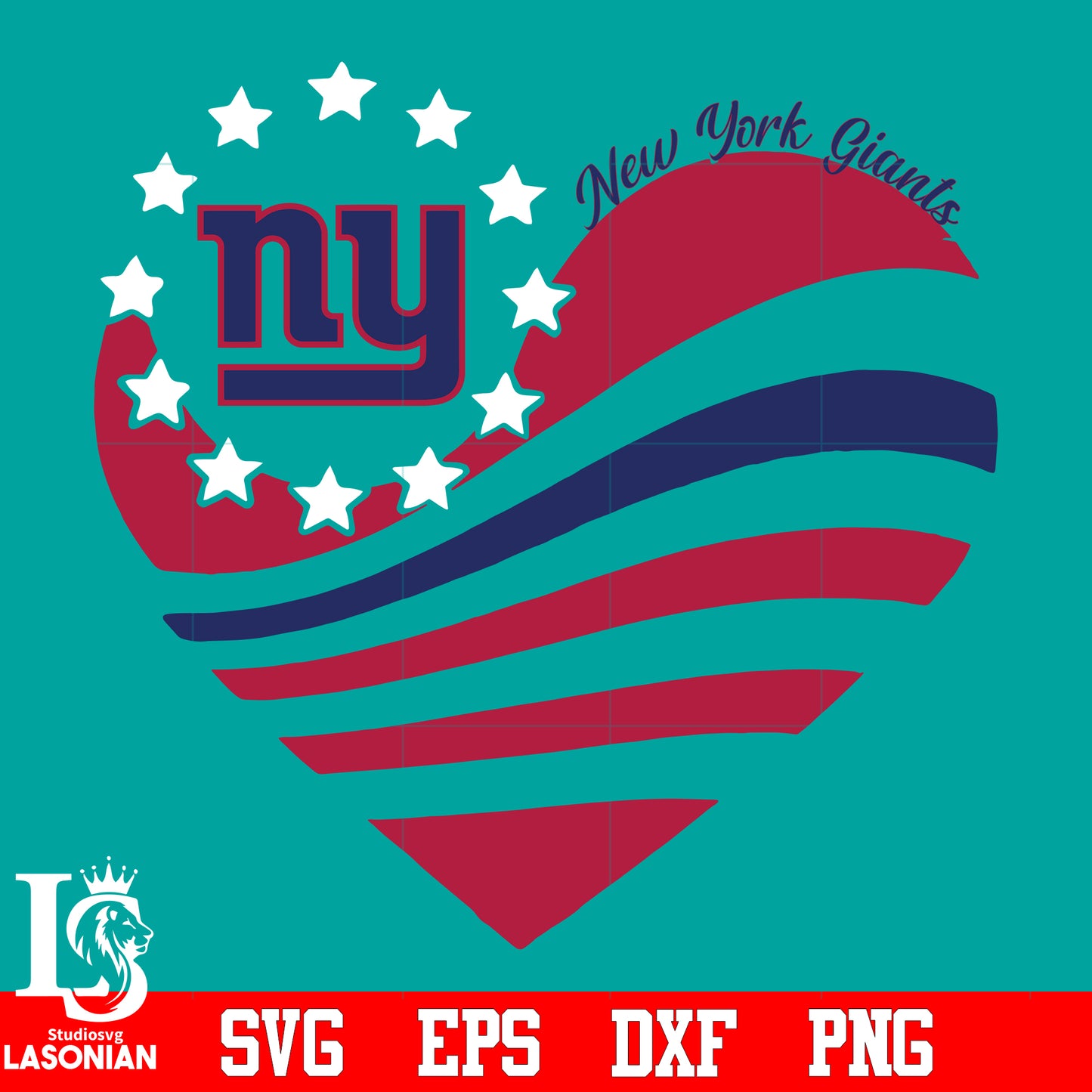 New York Giants Heart, New York Giants Love svg,eps,dxf,png file