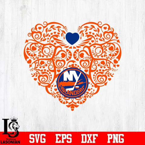 New York Islanders heart svg dxf eps png file