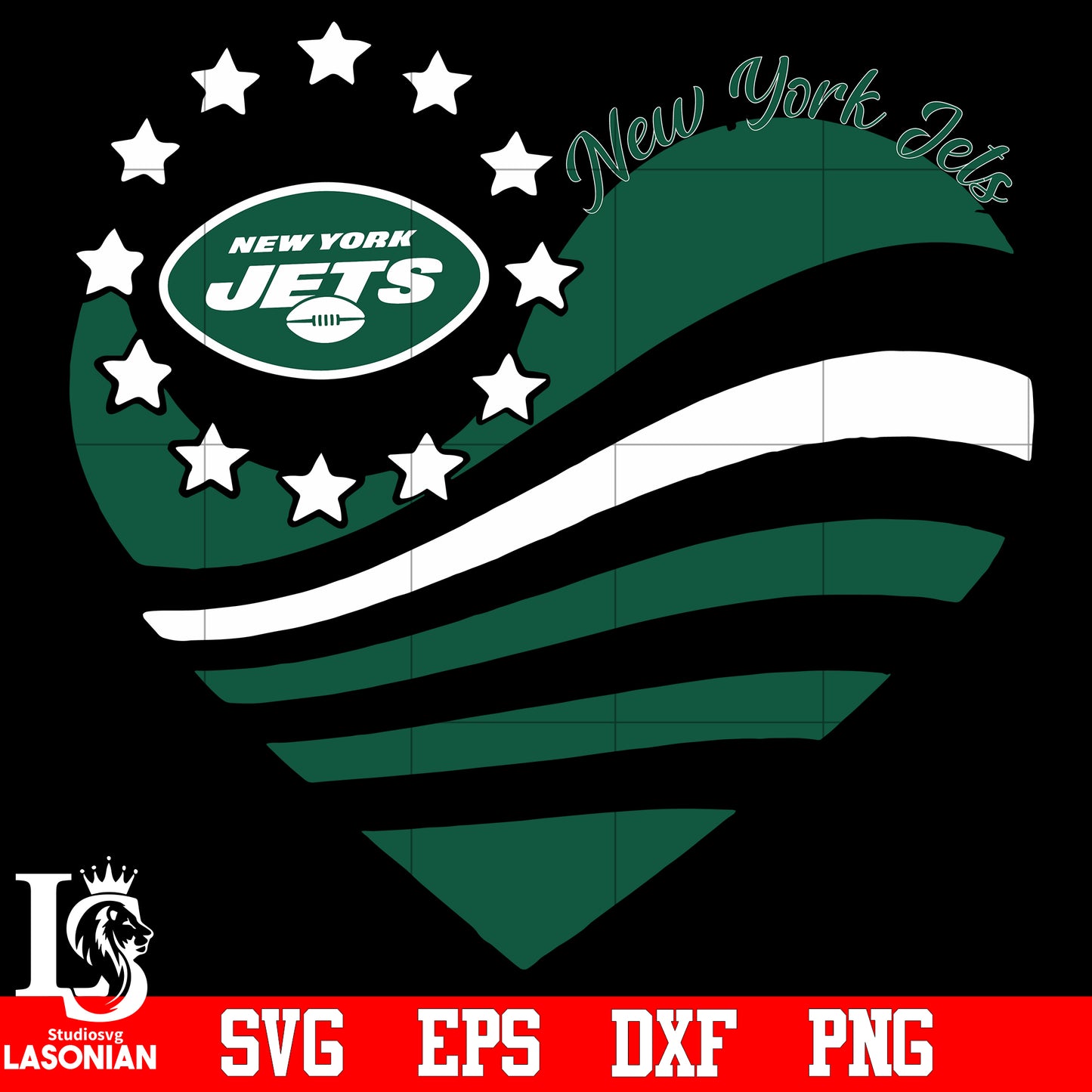New York Jets Heart,New York Jets Love svg,eps,dxf,png file