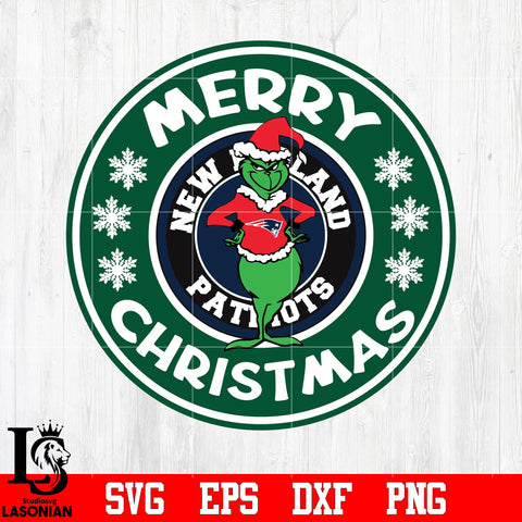 New England Patriots, Grinch merry christmas svg eps dxf png file