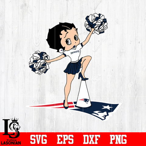 New England Patriots Betty Boop Cheerleader NFL svg eps dxf png file