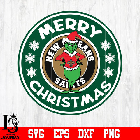 New Orleans Saints, Grinch merry christmas svg eps dxf png file