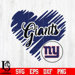 New York Giants Logo,New York Giants Heart NFL Svg Dxf Eps Png file
