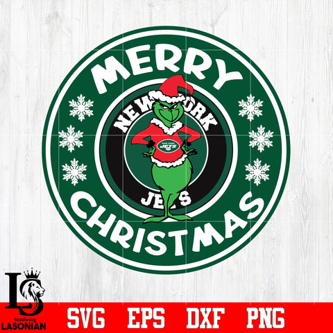 New York Jets, Grinch merry christmas svg eps dxf png file