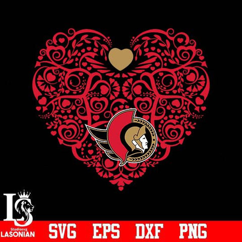 Ottawa Senators heart svg dxf eps png file
