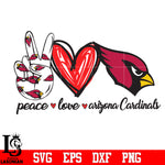 PEACE LOVE Arizona Cardinals svg eps dxf png file