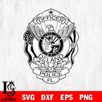 Deland Florida Police Officer Badge svg eps dxf png file, digital download