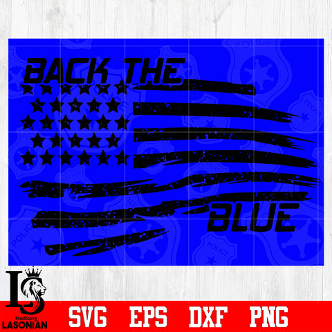 PL0405232-Back the Blue flag background svg eps dxf png file