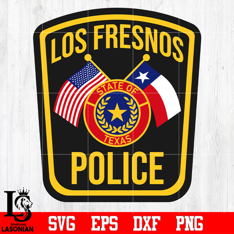 Los Fresnos Police State of Texas Badge svg eps dxf png file