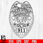 Police Officer Bakersfield 911 Badge svg eps png dxf file