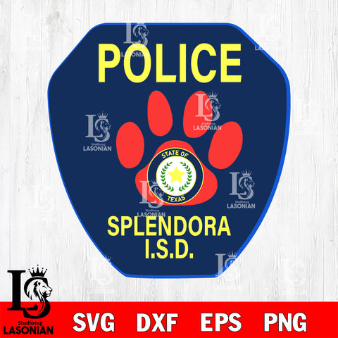 POLICE SPLENDORA ISD badge svg eps dxf png file