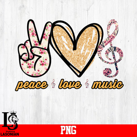 Peace Love Music PNG file