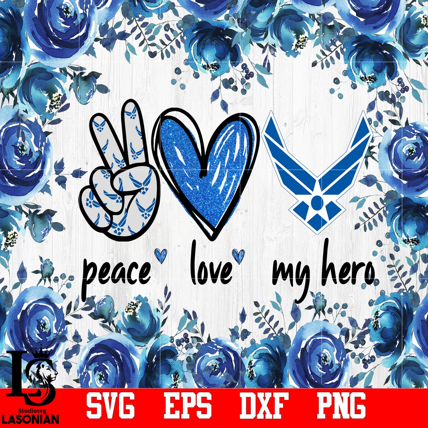 Peace Love My hero Ari Force PNG file