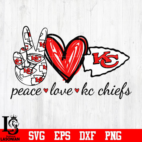 Peace Love KC chiefs svg eps dxf png file