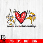 Peace Love Minnesota Vikings svg eps dxf png file