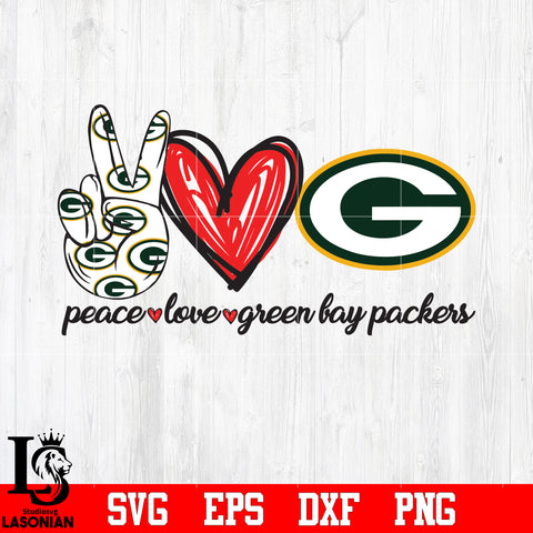 Peace love Green Bay Packers svg eps dxf png file