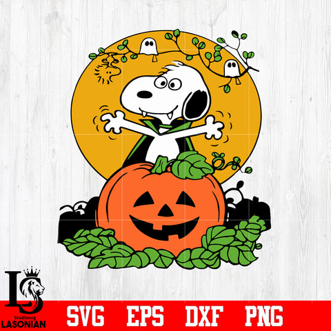 Peanuts Snoopy with Halloween svg eps dxf png file
