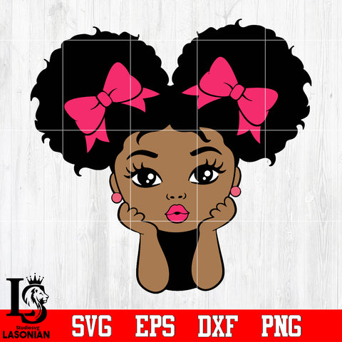 Peekaboo Girl , Princess, Little Afro Queen, Little Melanin Queen, Ribbon Afro Puff Hair Girl Svg Dxf Eps Png file