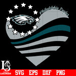 Philadelphia Eagles Heart, Philadelphia Eagles Love svg,eps,dxf,png file