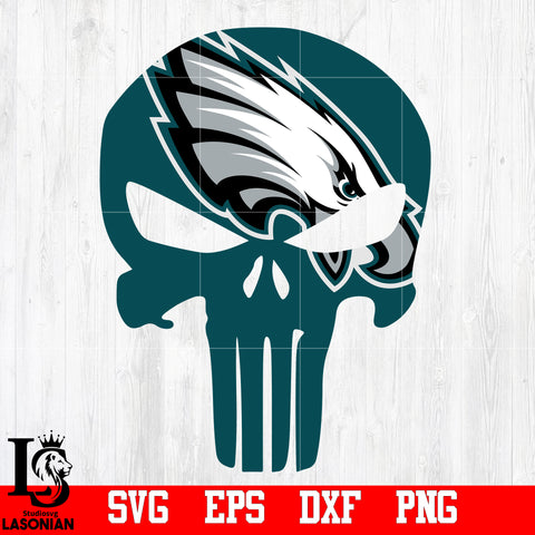 Philadelphia Eagles NFL Skull 2 svg,eps,dxf,png file