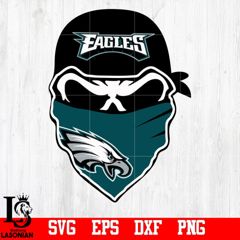 Philadelphia Eagles NFL Skull svg,eps,dxf,png file