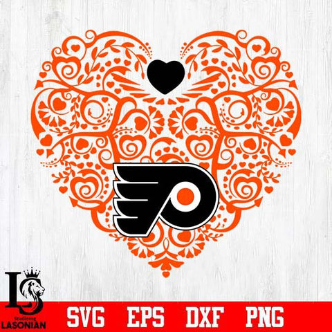 Philadelphia Flyers heart svg dxf eps png file, Digital Download , Instant Download