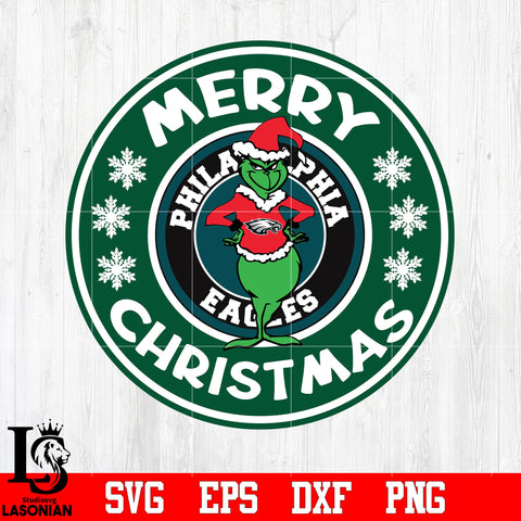 Philadelphia Eagles, Grinch merry christmas svg eps dxf png file