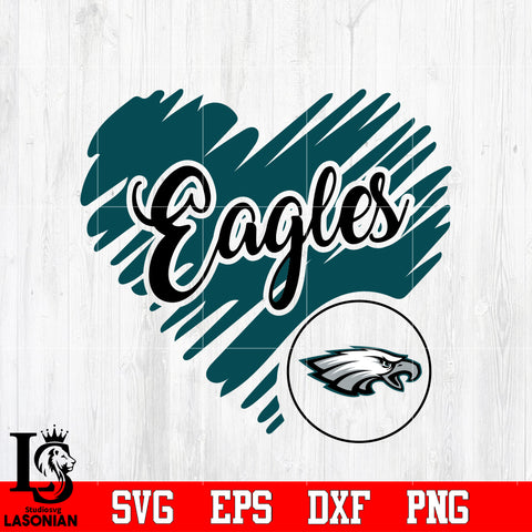 Philadelphia Eagles Logo,Philadelphia Eagles Heart NFL Svg Dxf Eps Png file