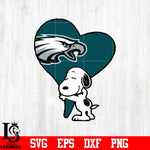 Philadelphia Eagles Snoopy heart svg eps dxf png file